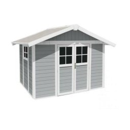 Abri de Jardin Résine deco 7 light grey Grosfillex
