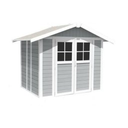 Abri de Jardin Résine deco 5 light grey Grosfillex