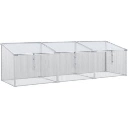 Mini serre de jardin serre à tomates 180L x 51l x 51H cm 3 pannneaux toits ouvrables alu.