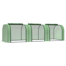 Mini serre de jardin serre à tomates 2,95L x 1l x 0,8H m acier pe haute densité 140 g/m² anti-UV 3