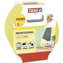 Professional 56212-00000-02 Ruban de masquage pour peinture jaune (l x l) 50 m x 25 mm 2 pc(s)