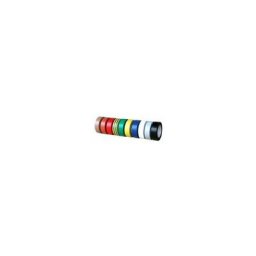 Ruban adhesif pvc electricien multi couleur étiquette cavalier - 1 ruban noir 10 m x 15 mm