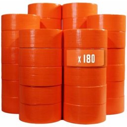 Lot de 180 Rubans adhésifs toilés orange 50 mm x 33 m - Rouleau adhésif Tecplast pour fixer les
