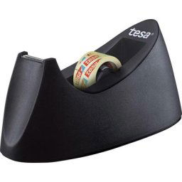 Dérouleur de table film Curve noir avec rouleau de film adhésif 33 m x 19 mm - noir - Tesa