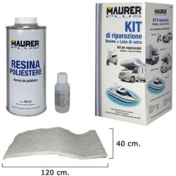 Kit de réparation en résine polyester 750 ml avec durcisseur et fibre de verre
