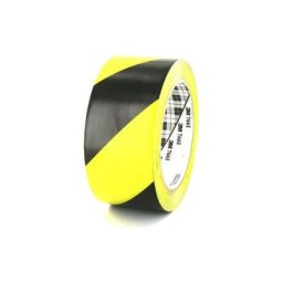 Ruban adhésif vinyle 3M Jaune et noir - 50mm - 766-50 - Jaune