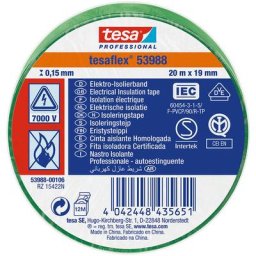 Ruban isolant homologué vert 20m x 19mm 53988 Tesa