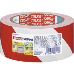Bande adhésive de marquage Tesa signal Tesa 58134-00000-00 rouge, blanc (l x l) 66 m x 50 mm