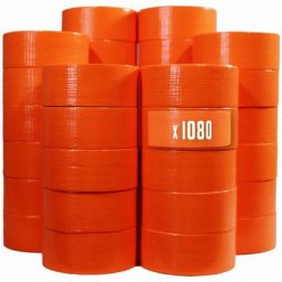 Lot de 1080 Rubans adhésifs toilés orange 50 mm x 33 m - Rouleau adhésif Tecplast pour fixer les