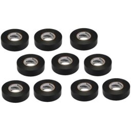 Lot 10 rubans isolants electrique pvc noir special electricien 33 m x 19 mm