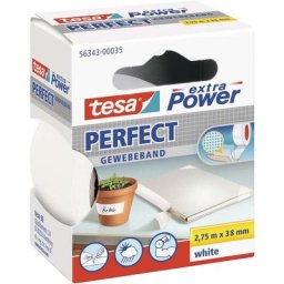 Ruban adhésif toilé Tesa extra Power Tesa 56343-00035-03 blanc (l x l) 2.75 m x 38 mm caoutchouc 1