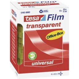 Film 57403-00002-01 transparent (l x l) 66 m x 12 mm acrylate 12 pc(s) - transparent - Tesa