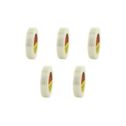 Lot de 5 rubans adhésifs armés 3M Transparent - 25mm - 8956-25