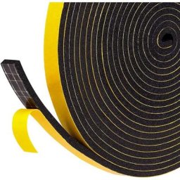 Joint Adhésif en Mousse Caoutchouc pour Isolation Fenêtre, Joint pour Porte Entrée, 1 rouleaux 12mm