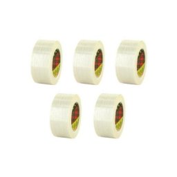 Lot de 5 rubans adhésifs armés 3M Transparent - 50mm - 8956-50