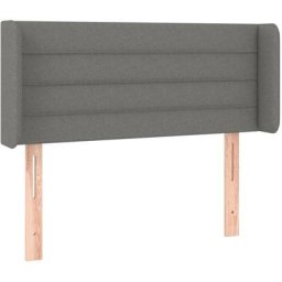Tête de lit avec oreilles Gris foncé 93x16x78/88 cm Tissu