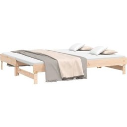 Lit coulissant 2x(90x200) cm Bois de pin massif Vidaxl Marron