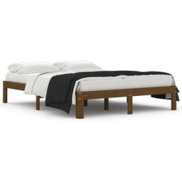 Cadre de lit Marron miel Bois de pin massif 140x190 cm Vidaxl Honey brown