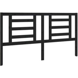 Tête de lit Noir 166x4x100 cm Bois de pin massif vidaXL - Noir