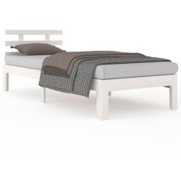 Cadre de lit Blanc Bois massif 90x190 cm Simple Vidaxl Blanc