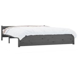 Cadre de lit Gris Bois massif 200x200 cm Vidaxl Gris