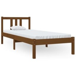 Cadre de lit Marron miel Bois massif 75x190 cm Petit simple Vidaxl marron miel