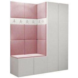 Ensemble entrée Hartford 266, Blanc, 186x158x46cm, Blanc, Stratifié, Tapisserie, Mural, Mis - Blanc