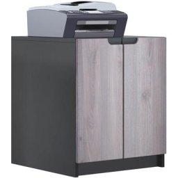 Vladon - Commode d'imprimante armoire à dossiers Logan noir mat - haute brillance - Façades en