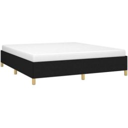 Sommier à ressorts de lit Noir 160x200 cm Tissu Vidaxl Black