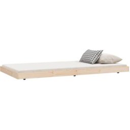 Cadre de lit 90x200 cm Bois de pin massif Vidaxl Marron