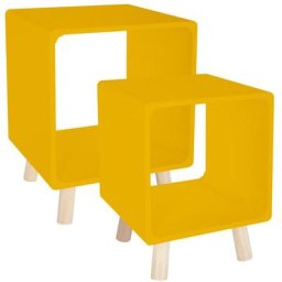 Lot de 2 tables de chevet - Break - Jaune - Livraison gratuite - Jaune