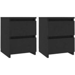 Tables de chevet 2 pcs Noir 30 x 30 x 40 cm Aggloméré Vidaxl Noir