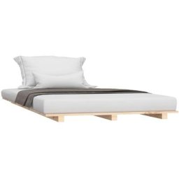 Cadre de lit 75x190 cm Bois de pin massif Vidaxl Marron