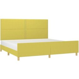 Cadre de lit avec tête de lit Vert 200x200 cm Tissu Vidaxl Vert