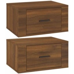 Tables de chevet murales 2 pcs Chêne marron 50x36x25 cm Vidaxl Chêne marron