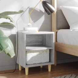 Lot de 2 Tables de chevet Tables d'appoint | Tables de nuit pieds en bois Sonoma gris 40x30x50 cm