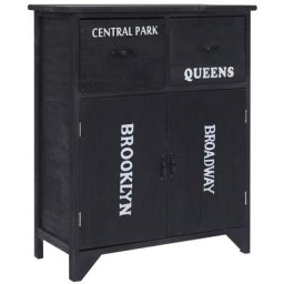 Vidaxl - Armoire latérale Noir 60x30x75 cm Bois de Paulownia Black and white