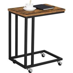 Vasagle Bout de canapé, Table de Chevet de Style Industriel, Petite Desserte Mobile, Stable,