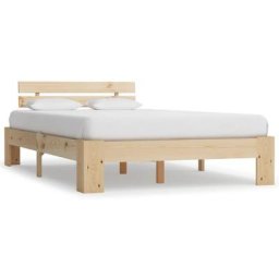 Cadre de lit Bois de pin massif 140 x 200 cm Vidaxl Light wood