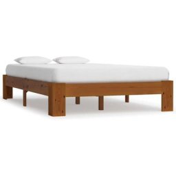 Cadre de lit Marron clair Bois de pin massif 140 x 200 cm vidaXL - Light brown