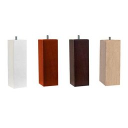 Pieds sommier carré 25 cm filetage métrique 10 4 pieds en bois blanc