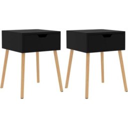 Tables de chevet 2 pcs Noir 40x40x56 cm Aggloméré Vidaxl Noir