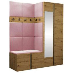 Ensemble entrée Hartford 278, Manila 09, 186x158x46cm, Miroir, Chêne artisanal, Stratifié,