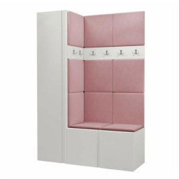 Ensemble entrée Miami 393, Blanc, 186x124x44cm, Blanc, Stratifié, Tapisserie, Mural, Mis - Blanc