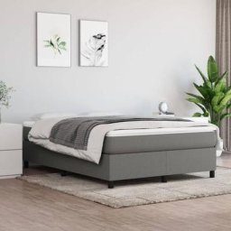 Sommier à ressorts de lit Double pour adulte Gris foncé 140x200 cm Tissu,203 x 140 x 35 cm