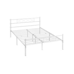 Yaheetech Cadre de lit Double Lit en Métal pour Adultes Grande Espace en Lattes Moderne 140x200 cm