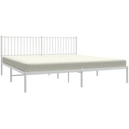 Vidaxl - Cadre de lit métal avec tête de lit blanc 193x203 cm White