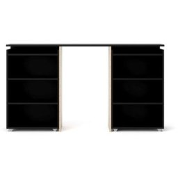 Nada Tête de lit 160 cm avec 4 tablettes de rangement, noir mat.