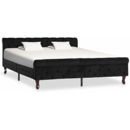 Cadre de lit Noir Velours 160 x 200 cm Vidaxl Noir