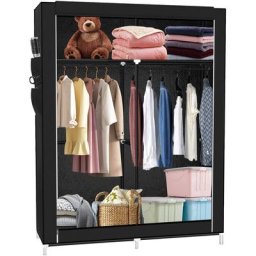 Armoire de Rangement, Penderie Portable avec Barre de Suspension, Porte-vêtements Pliable,